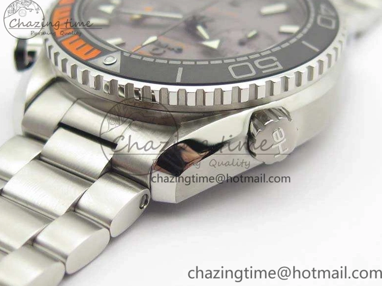 0727 MultiPurpose Planet Ocean Master Chrono SS OM 1:1 Best Edition Gray Dial On SS Bracelet A9900 V 8116